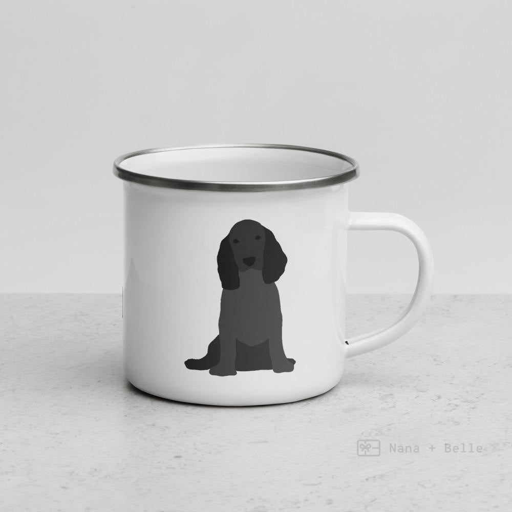 Black English Cocker Spaniel Dog Enamel Mug Mugs