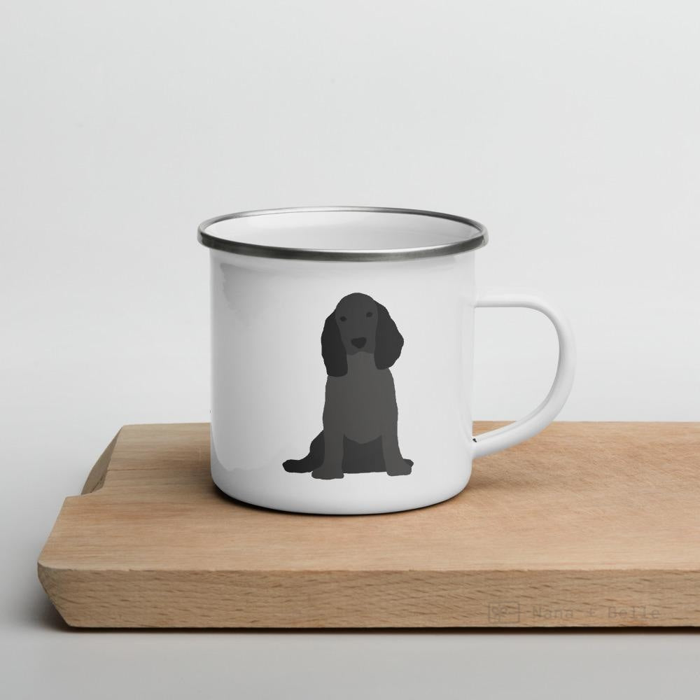 Black English Cocker Spaniel Dog Enamel Mug Mugs