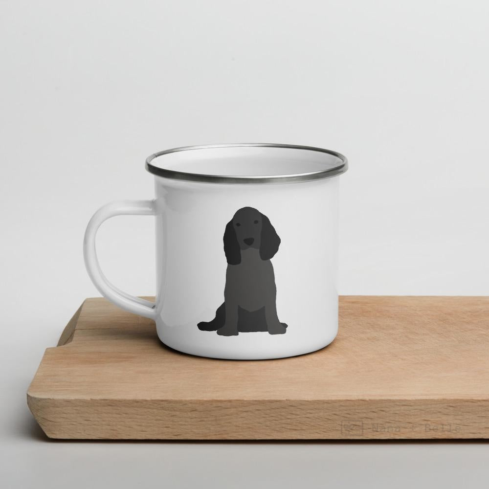 Black English Cocker Spaniel Dog Enamel Mug Mugs