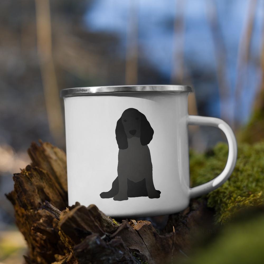 Black English Cocker Spaniel Dog Enamel Mug Mugs