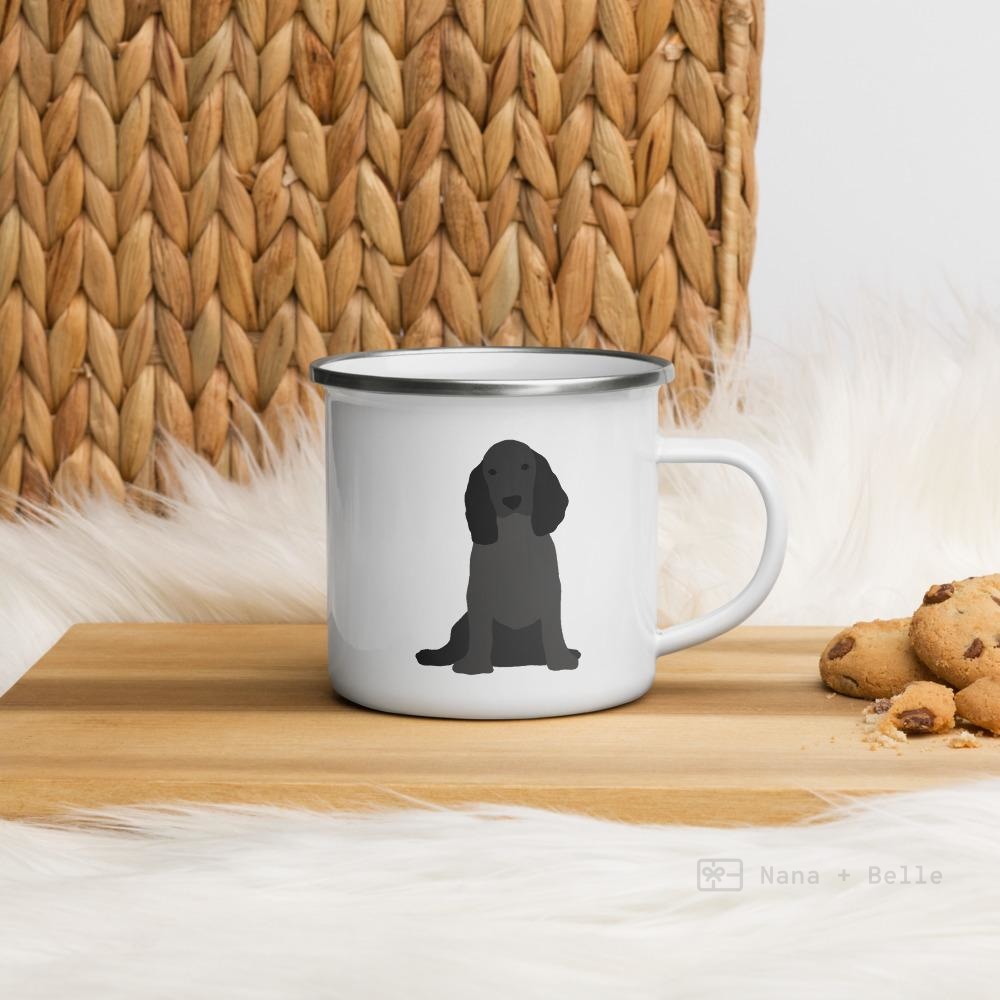 Black English Cocker Spaniel Dog Enamel Mug Mugs