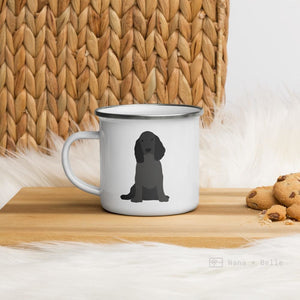 Black English Cocker Spaniel Dog Enamel Mug Mugs