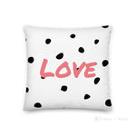 Load image into Gallery viewer, Black Polka Dots Love Square Cushion Cushions
