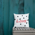 Load image into Gallery viewer, Black Polka Dots Love Square Cushion Cushions
