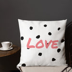 Load image into Gallery viewer, Black Polka Dots Love Square Cushion Cushions
