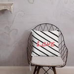 Load image into Gallery viewer, 18x18in square ornament sofa cushion throw black stripe 45x45cm - Love New - Nana + Belle
