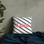 Load image into Gallery viewer, Black Stripe Love Square Cushion Cushions
