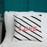 Load image into Gallery viewer, Black Stripe Love Square Cushion Cushions
