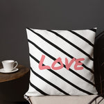 Load image into Gallery viewer, Black Stripe Love Square Cushion Cushions
