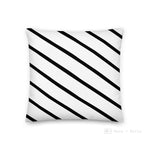 Load image into Gallery viewer, Black Stripe Love Square Cushion Cushions
