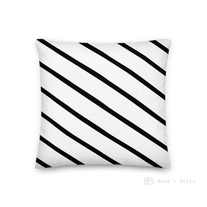 Black Stripe Love Square Cushion Cushions