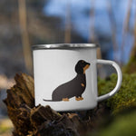 Load image into Gallery viewer, Black &amp; Tan Dachshund Dog Enamel Mug Mugs
