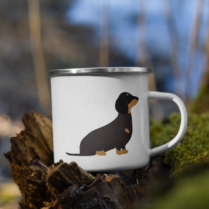 Black & Tan Dachshund Dog Enamel Mug Mugs