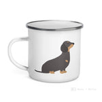 Load image into Gallery viewer, Black &amp; Tan Dachshund Dog Enamel Mug Mugs
