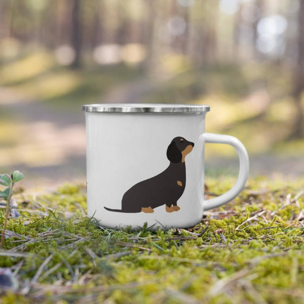 Black & Tan Dachshund Dog Enamel Mug Mugs