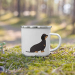 Load image into Gallery viewer, Black &amp; Tan Dachshund Dog Enamel Mug Mugs
