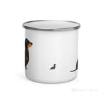 Load image into Gallery viewer, Black &amp; Tan Dachshund Dog Enamel Mug Mugs
