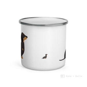 Black & Tan Dachshund Dog Enamel Mug Mugs