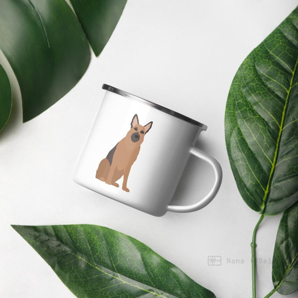 Black And Tan German Shepherd Enamel Mug / Cup Mugs