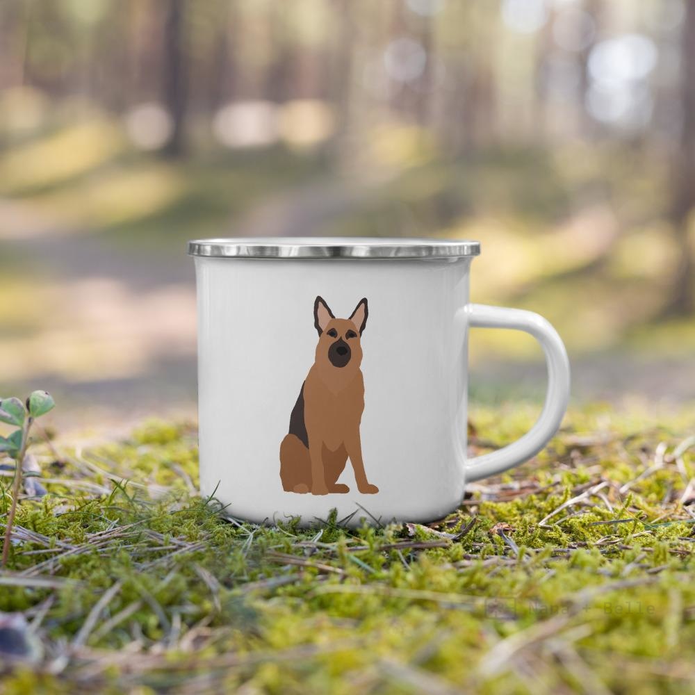 Black And Tan German Shepherd Enamel Mug / Cup Mugs