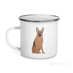 Load image into Gallery viewer, Black And Tan German Shepherd Enamel Mug / Cup Mugs
