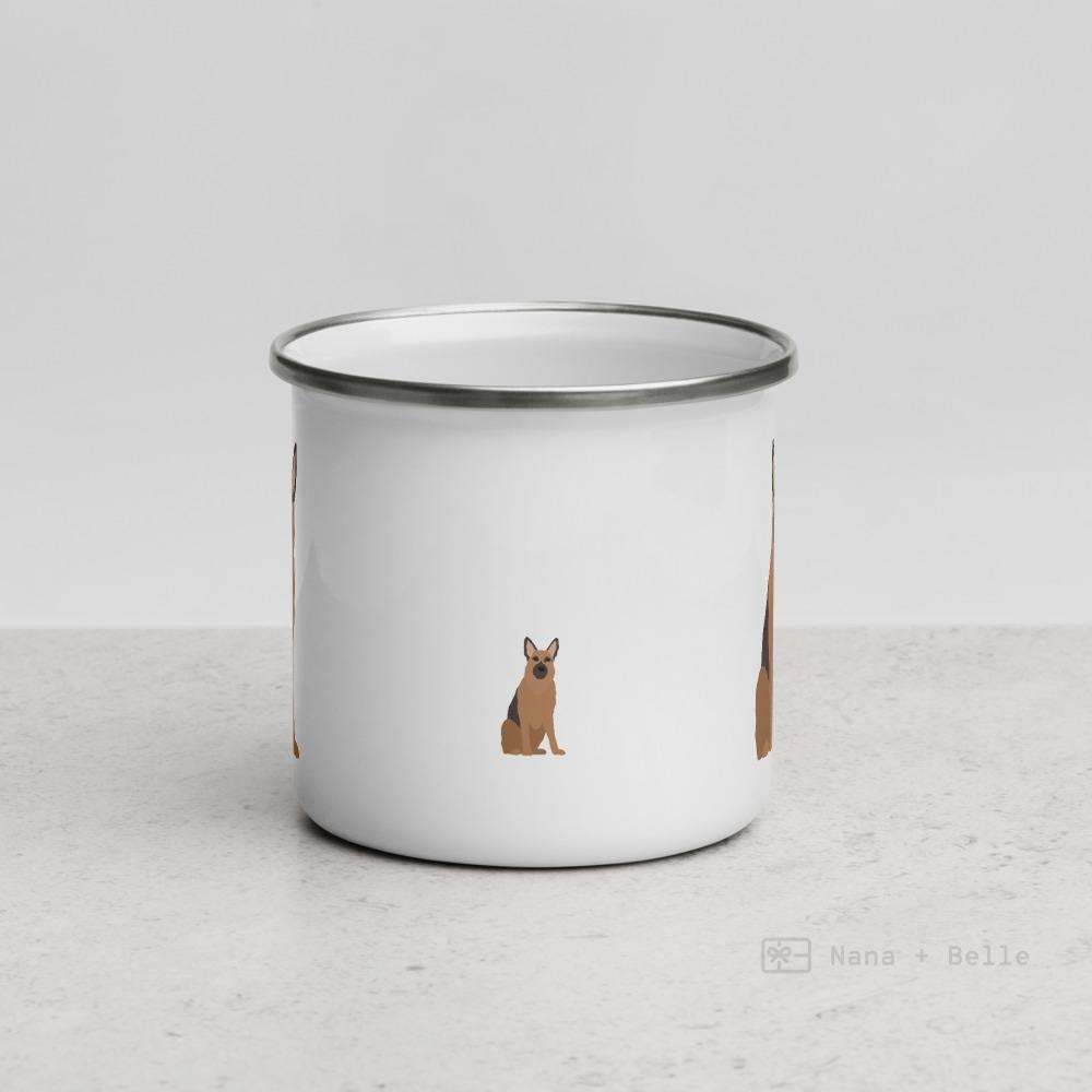 Black And Tan German Shepherd Enamel Mug / Cup Mugs