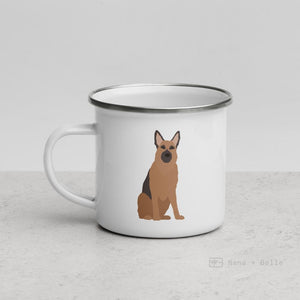 Black And Tan German Shepherd Enamel Mug / Cup Mugs