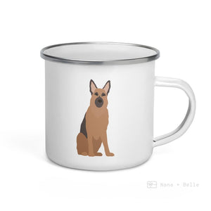 Black And Tan German Shepherd Enamel Mug / Cup Mugs