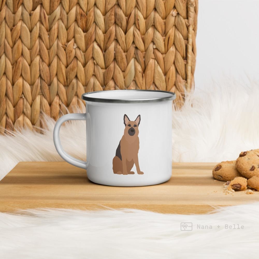 Black And Tan German Shepherd Enamel Mug / Cup Mugs