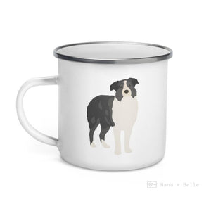 Black Tricolor Australian Shepherd Dog Enamel Mug / Cup Mug