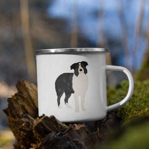 Black Tricolor Australian Shepherd Dog Enamel Mug / Cup Mug