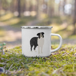 Load image into Gallery viewer, Black Tricolor Australian Shepherd Dog Enamel Mug / Cup Mug
