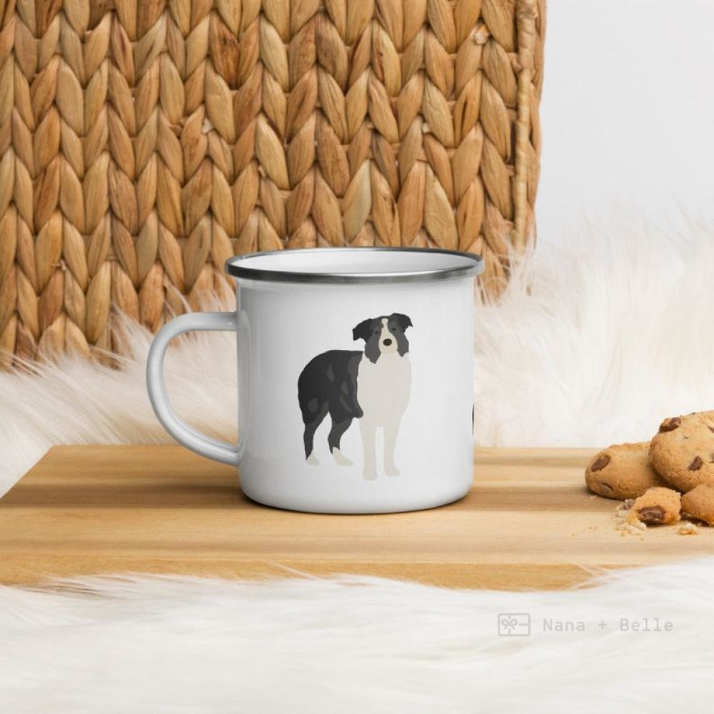 Black Tricolor Australian Shepherd Dog Enamel Mug Mugs