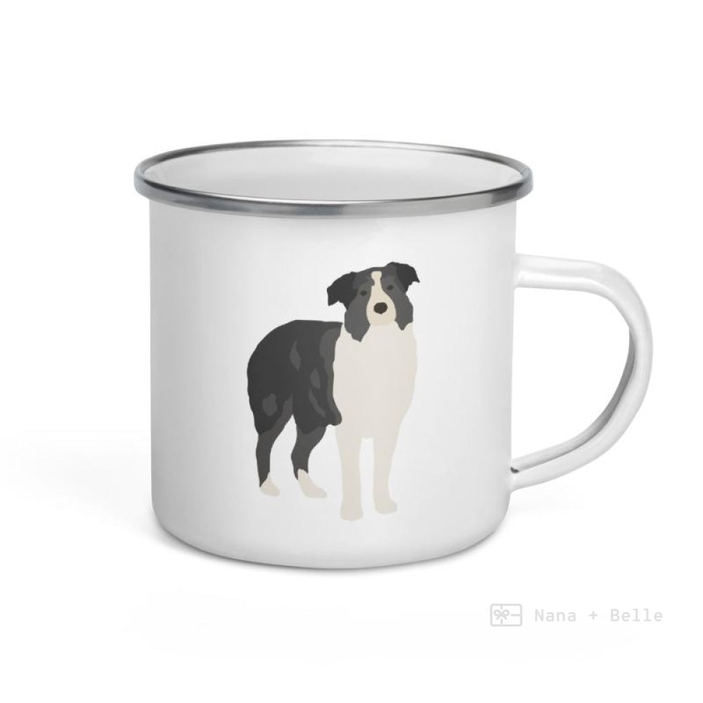 Black Tricolor Australian Shepherd Dog Enamel Mug / Cup Mug