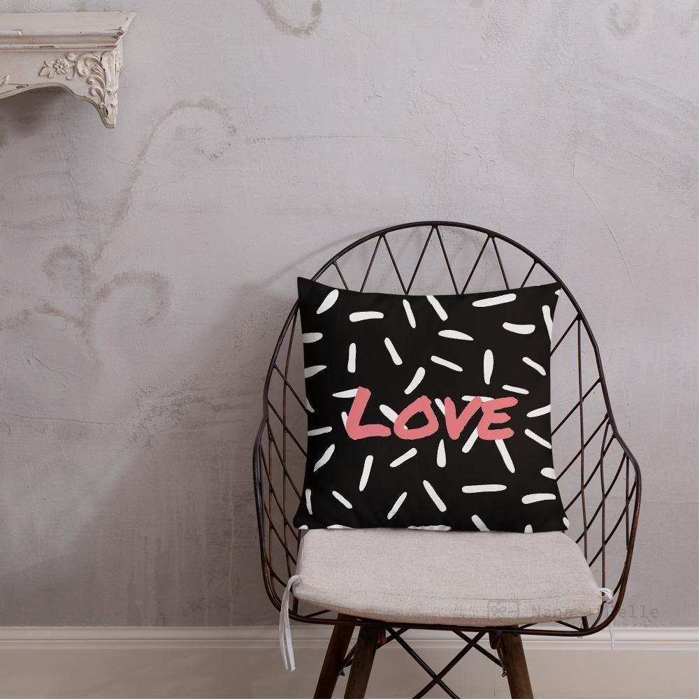 Black Love Abstract Square Cushion - Nana + Belle