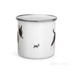 Load image into Gallery viewer, Black And White English Bull Terrier Enamel Mug / Cup Mug
