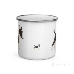 Black And White English Bull Terrier Enamel Mug / Cup Mug