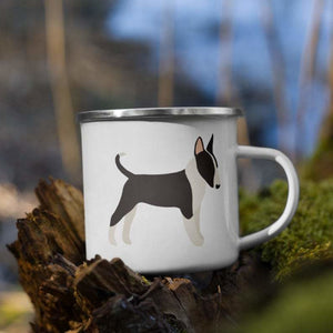 Black And White English Bull Terrier Enamel Mug / Cup Mug