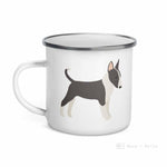 Load image into Gallery viewer, Black And White English Bull Terrier Enamel Mug / Cup Mug
