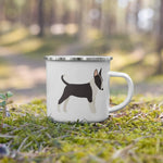 Load image into Gallery viewer, Black And White English Bull Terrier Enamel Mug / Cup Mug
