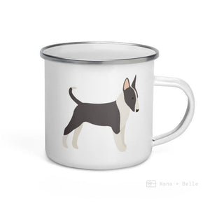 Black And White English Bull Terrier Enamel Mug / Cup Mug