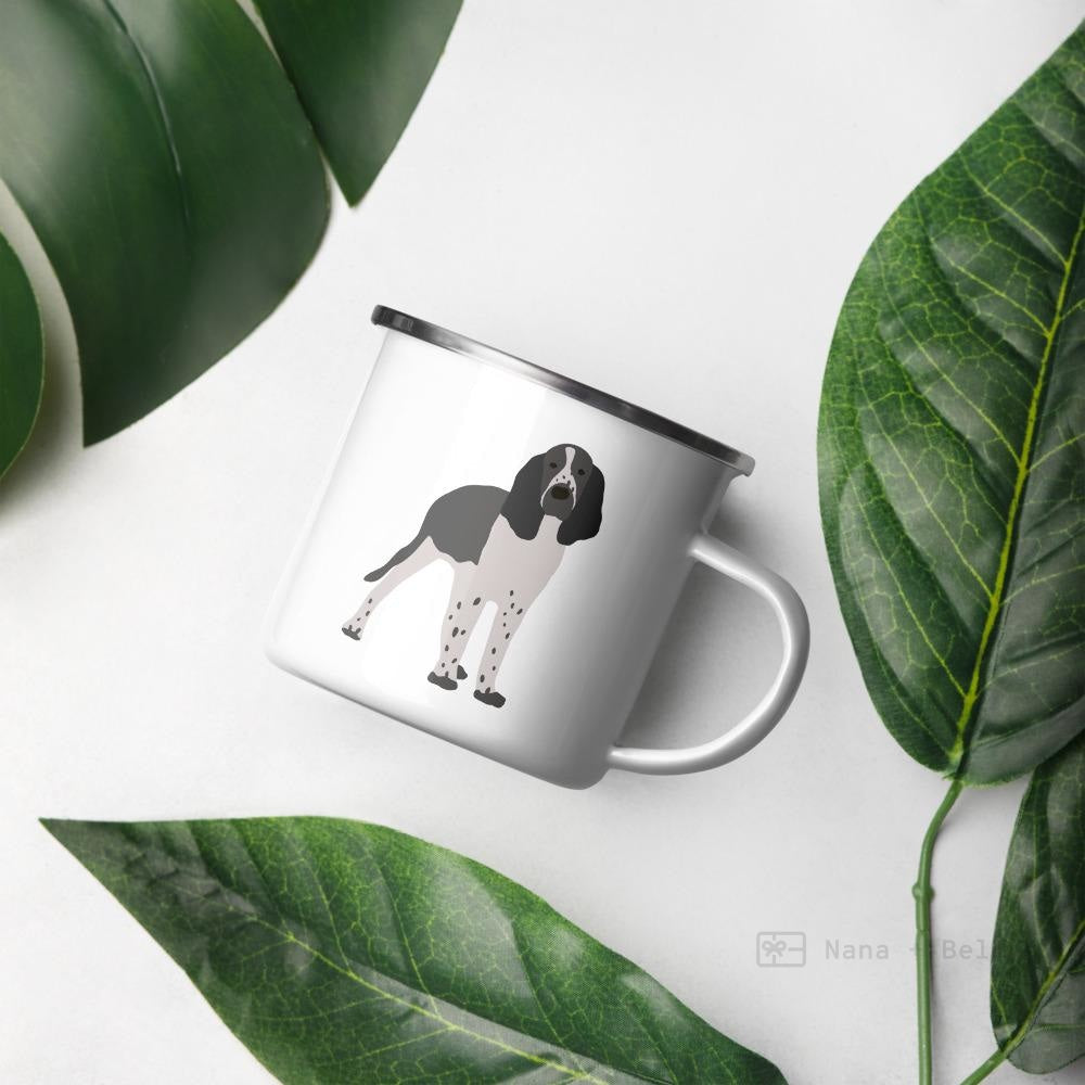 Black & White English Springer Spaniel Dog Enamel Mug Mugs