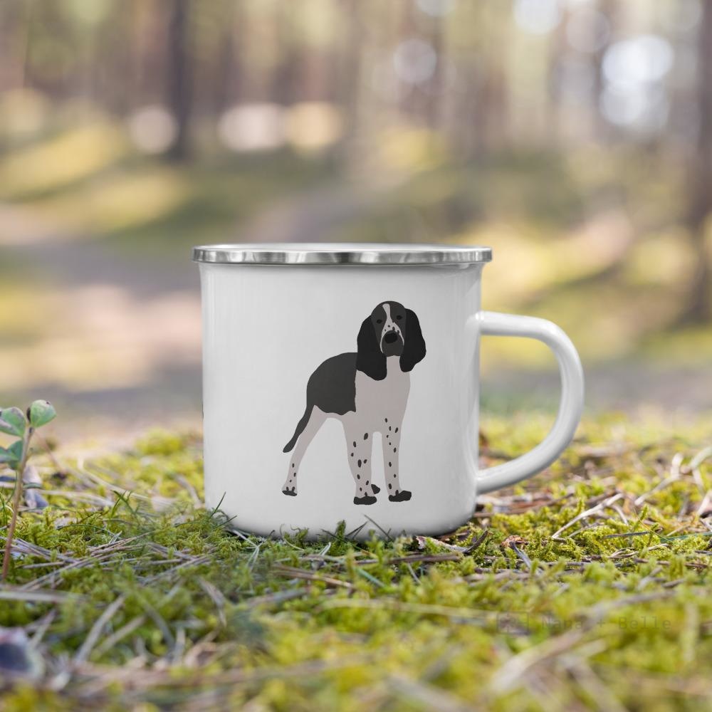 Black & White English Springer Spaniel Dog Enamel Mug Mugs