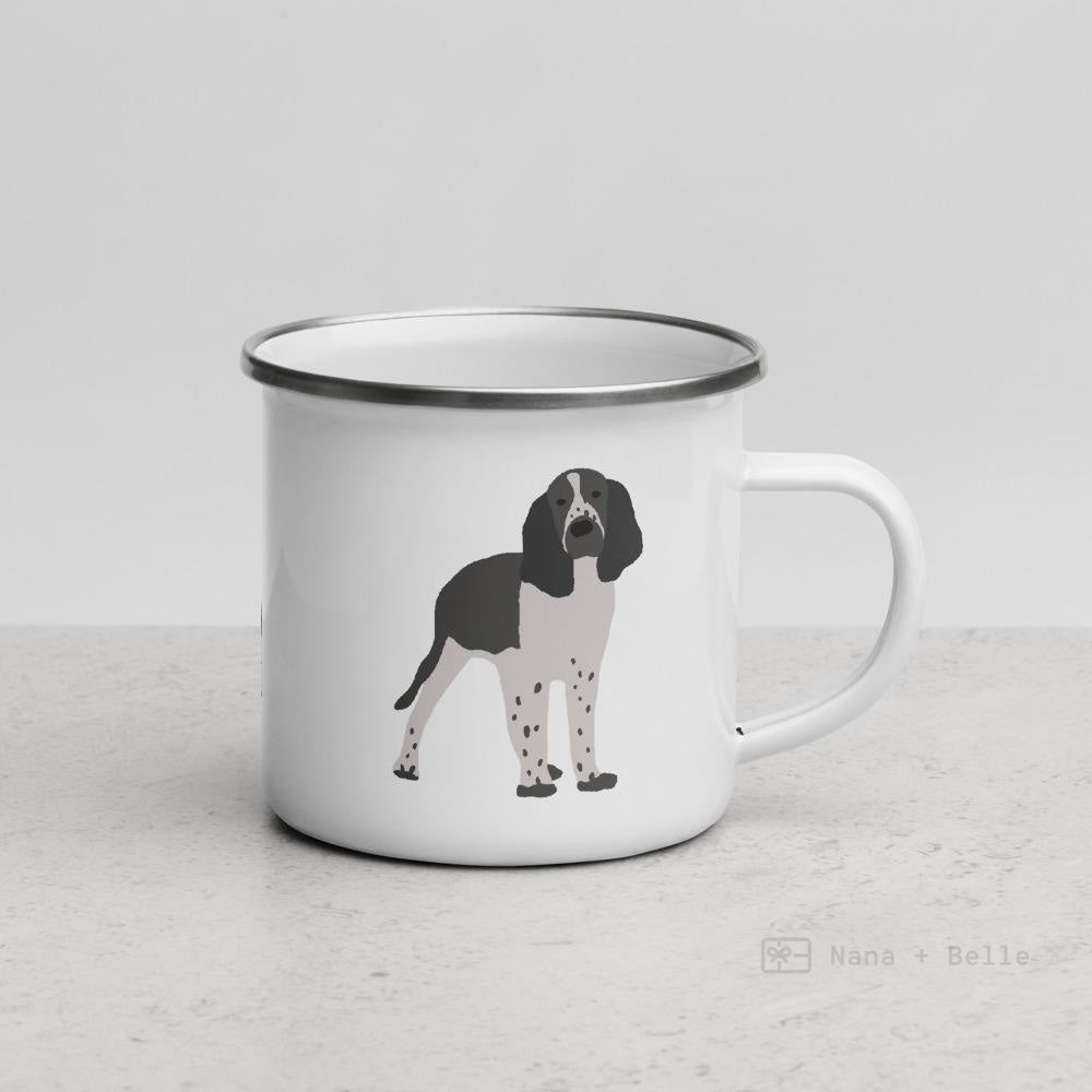 Black & White English Springer Spaniel Dog Enamel Mug Mugs