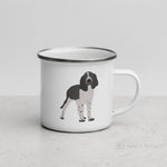 Load image into Gallery viewer, Black &amp; White English Springer Spaniel Dog Enamel Mug Mugs
