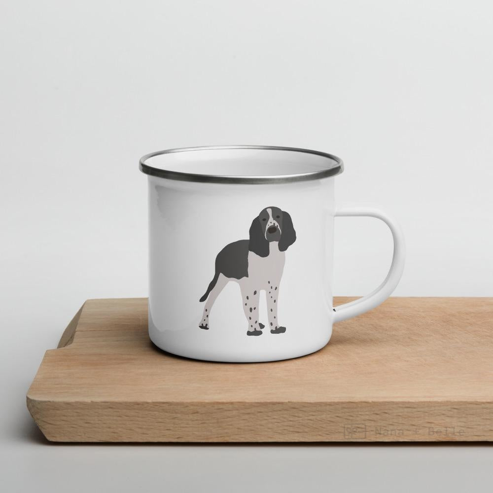 Black & White English Springer Spaniel Dog Enamel Mug Mugs