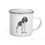 Load image into Gallery viewer, Black &amp; White English Springer Spaniel Dog Enamel Mug Mugs
