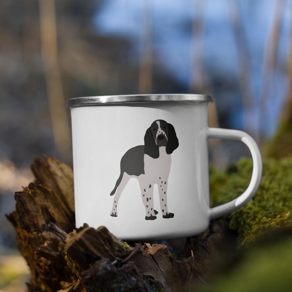 Black & White English Springer Spaniel Dog Enamel Mug Mugs