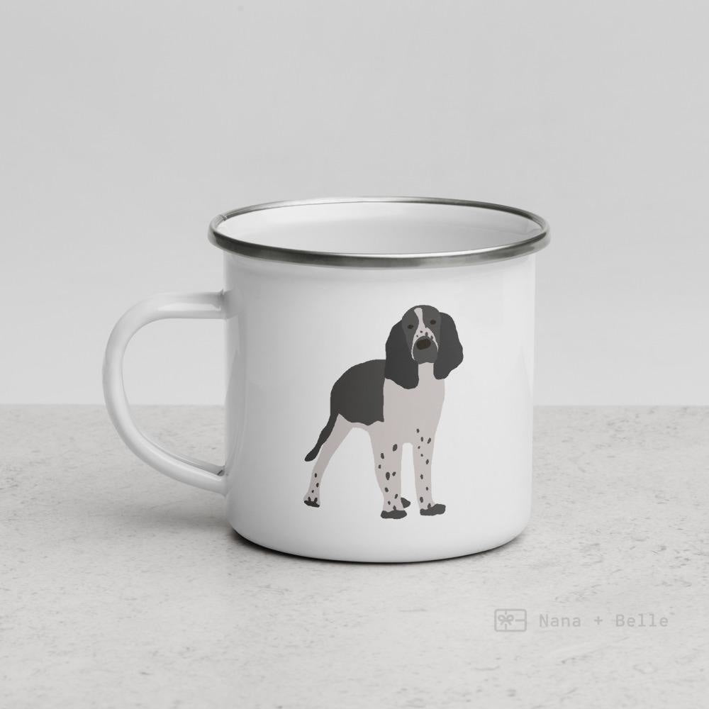 Black & White English Springer Spaniel Dog Enamel Mug Mugs