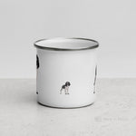 Load image into Gallery viewer, Black &amp; White English Springer Spaniel Dog Enamel Mug Mugs
